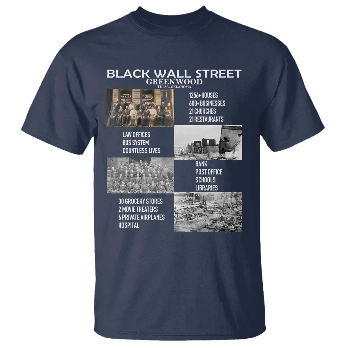 Black Wall Street T Shirt Black Business Black History Month