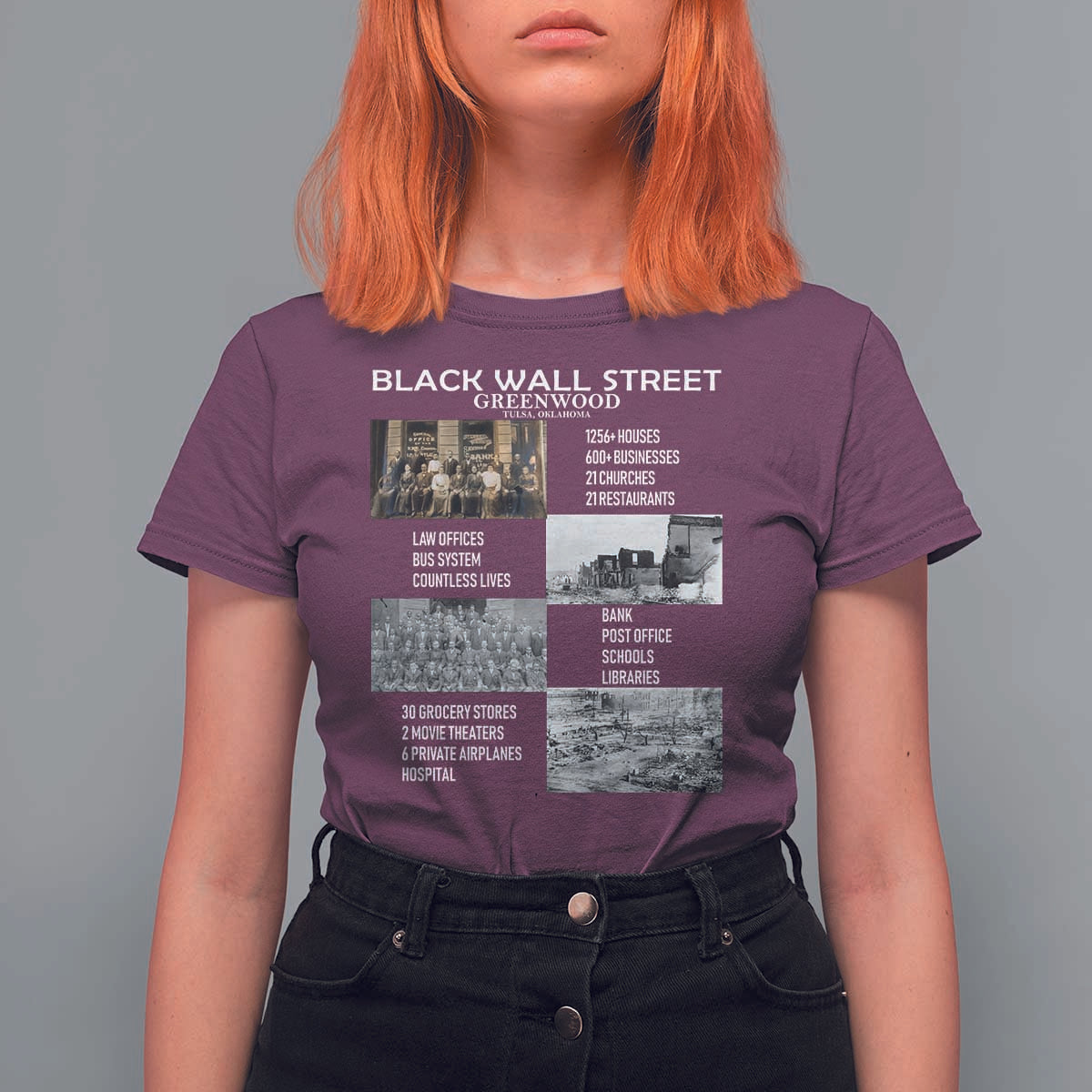 Black Wall Street T Shirt For Women Black Business Black History Month