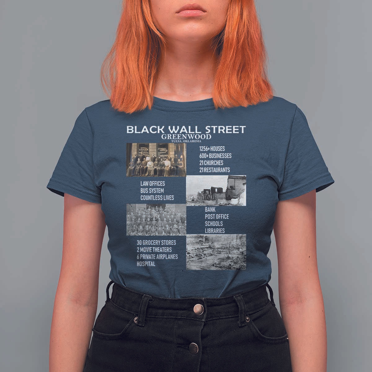 Black Wall Street T Shirt For Women Black Business Black History Month