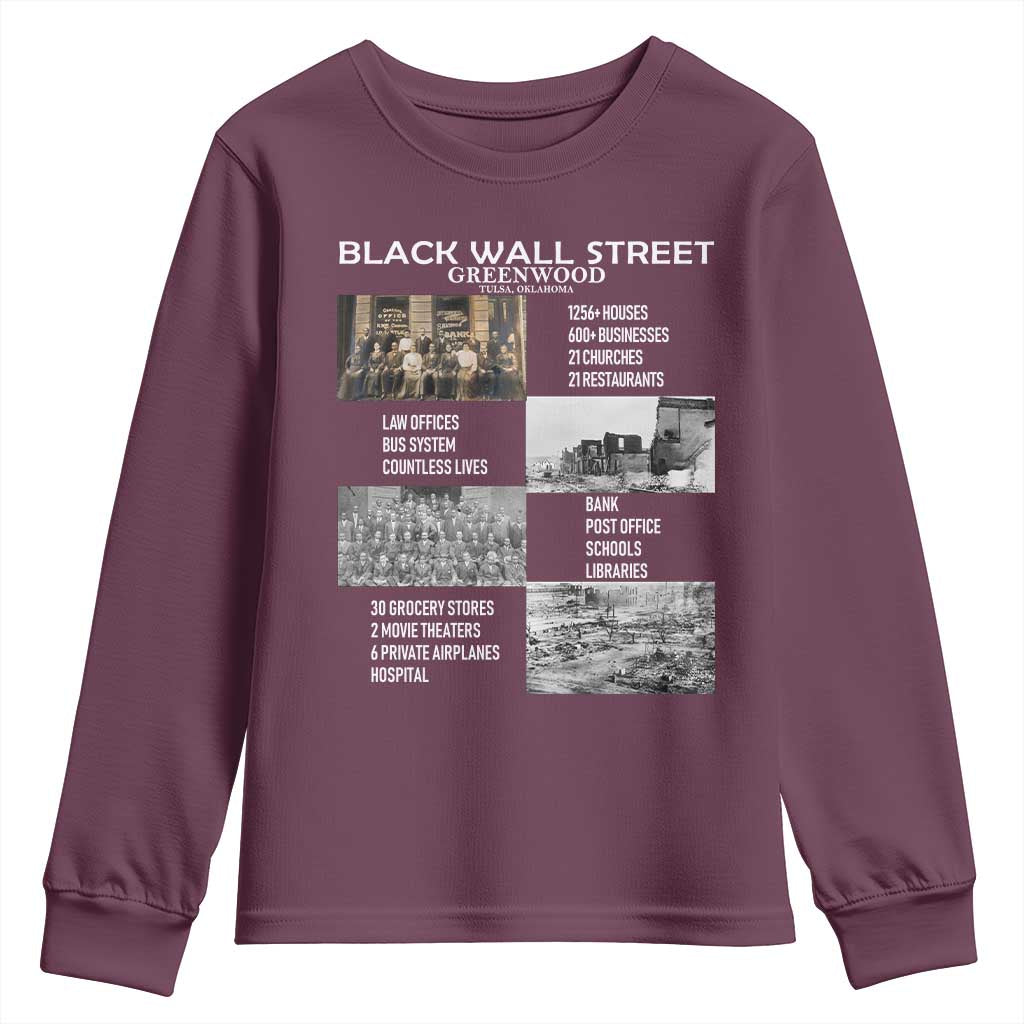 Black Wall Street Youth Sweatshirt Black Business Black History Month