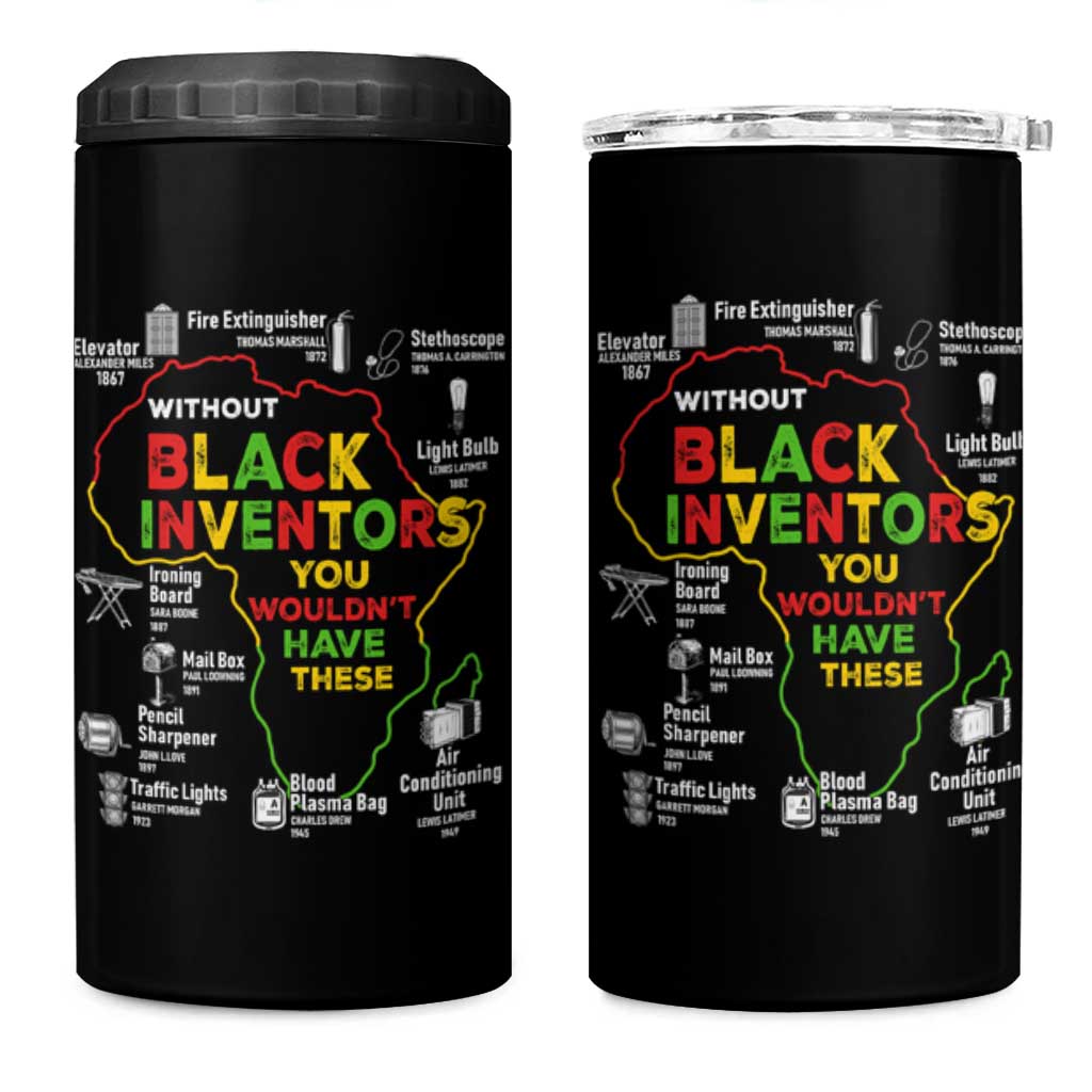 Proud Black Inventors 4 in 1 Can Cooler Tumbler Black History Month African American Pride