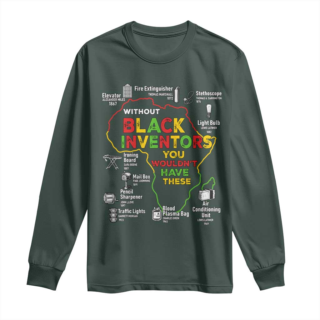 Proud Black Inventors Long Sleeve Shirt Black History Month African American Pride