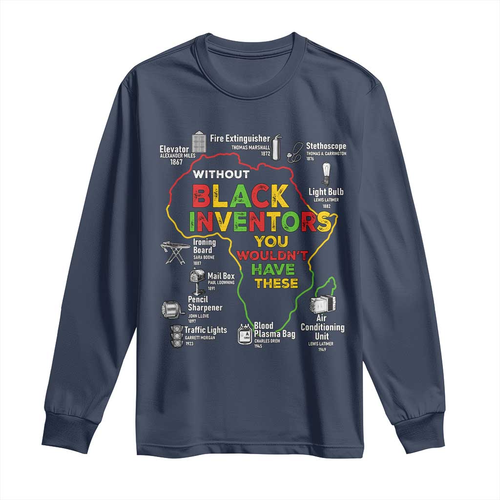 Proud Black Inventors Long Sleeve Shirt Black History Month African American Pride