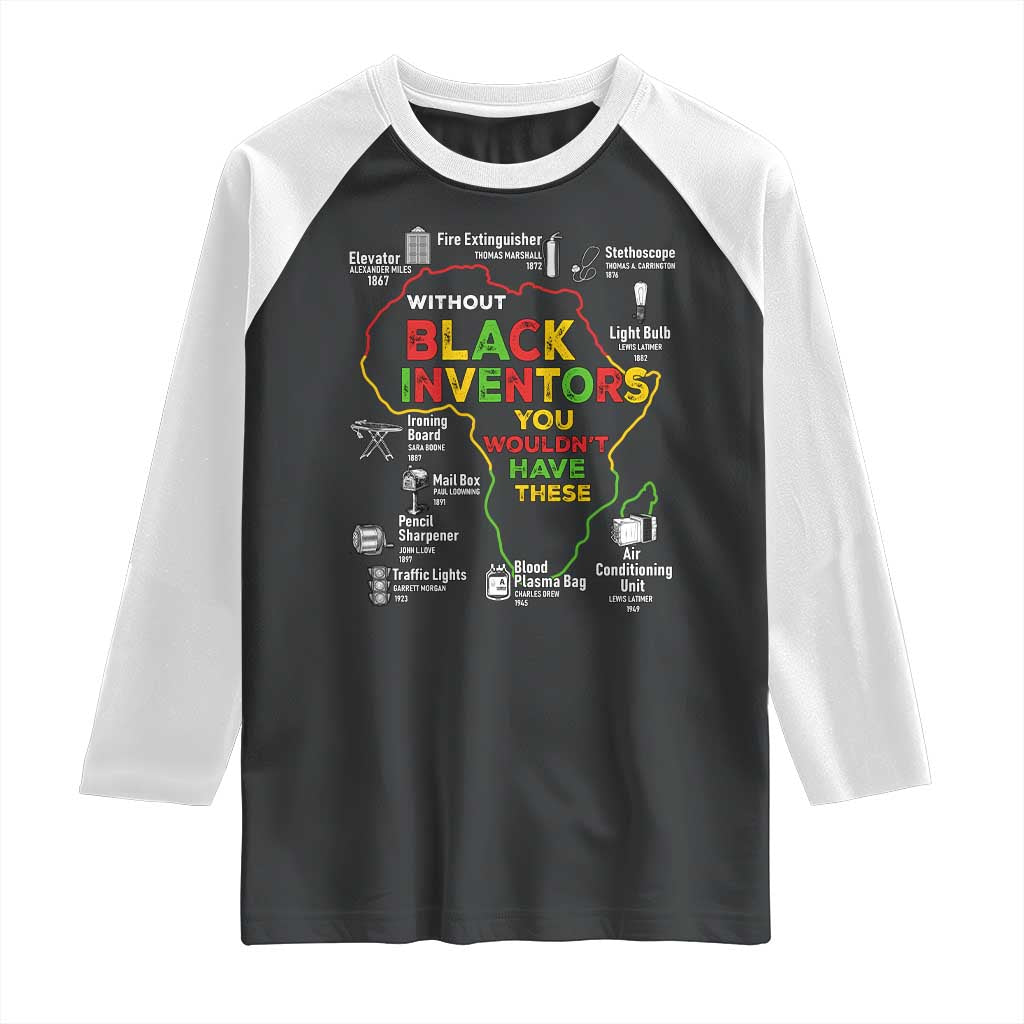 Proud Black Inventors Raglan Shirt Black History Month African American Pride