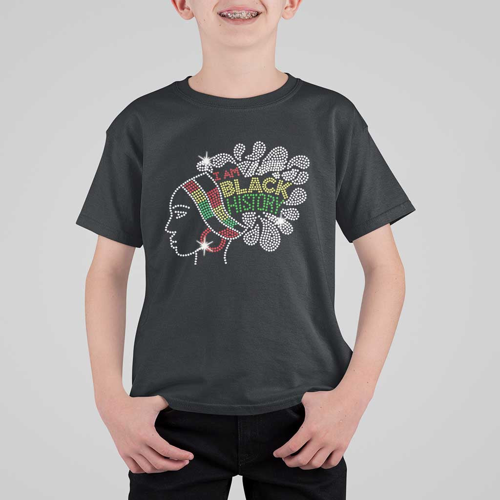 I Am Black History T Shirt For Kid Black Girl Sparkling Bling