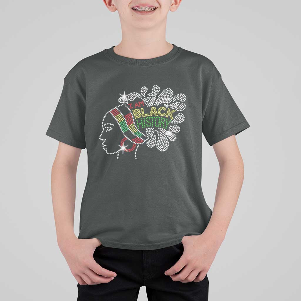 I Am Black History T Shirt For Kid Black Girl Sparkling Bling