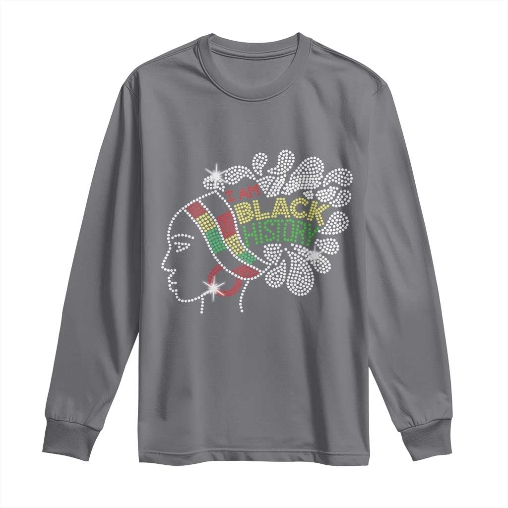 I Am Black History Long Sleeve Shirt Black Girl Sparkling Bling