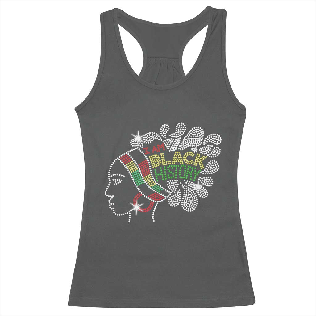 I Am Black History Racerback Tank Top Black Girl Sparkling Bling