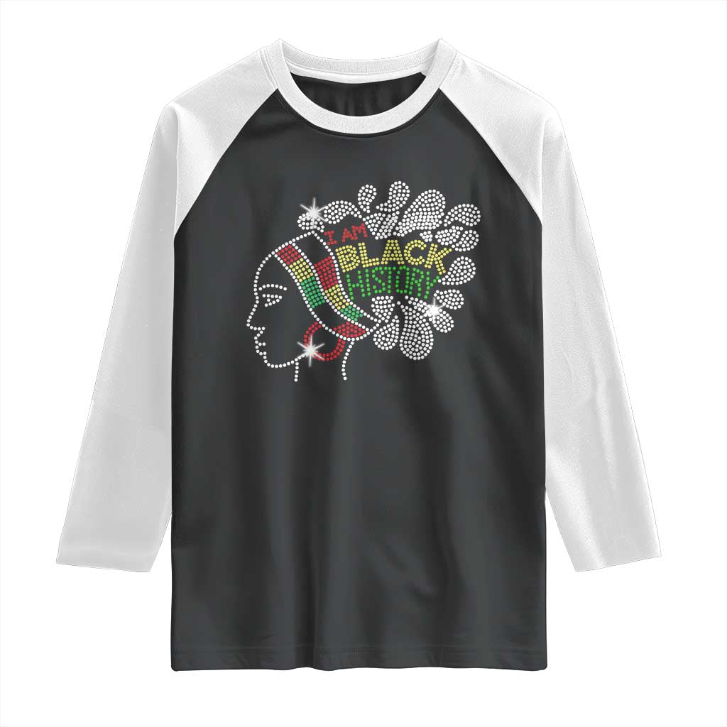 I Am Black History Raglan Shirt Black Girl Sparkling Bling