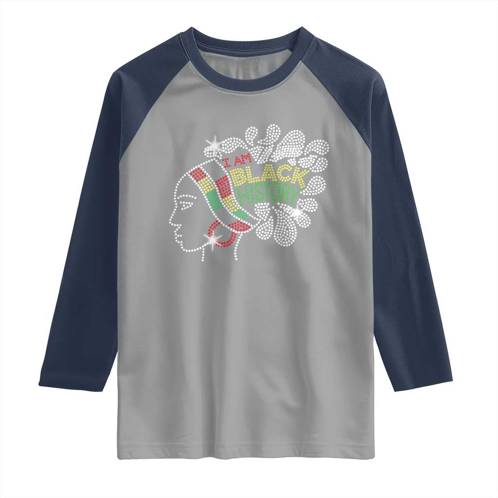 I Am Black History Raglan Shirt Black Girl Sparkling Bling