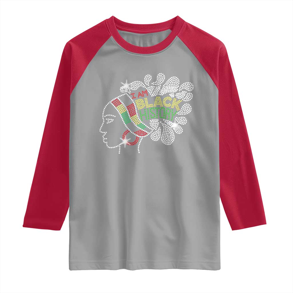 I Am Black History Raglan Shirt Black Girl Sparkling Bling