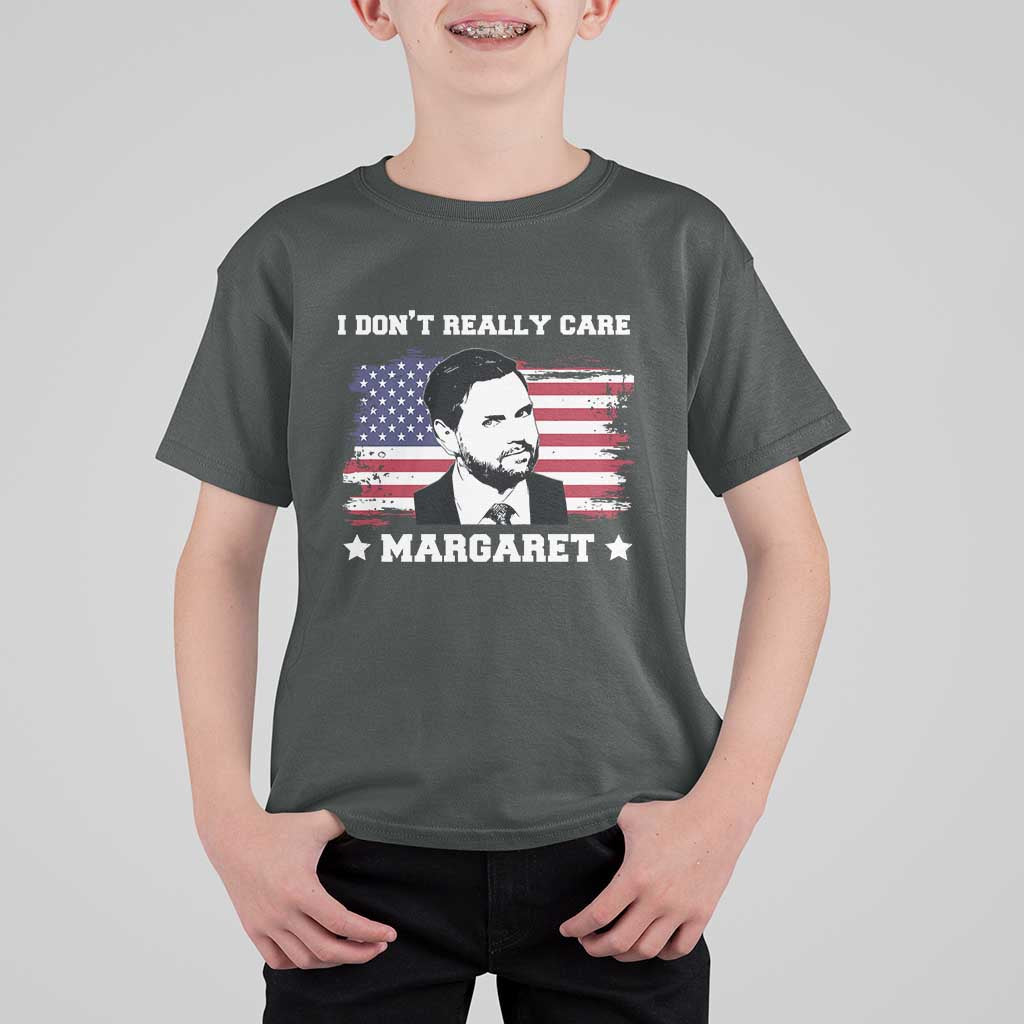 Funny JD Vance T Shirt For Kid I Don't Really Care Margaret American Flag