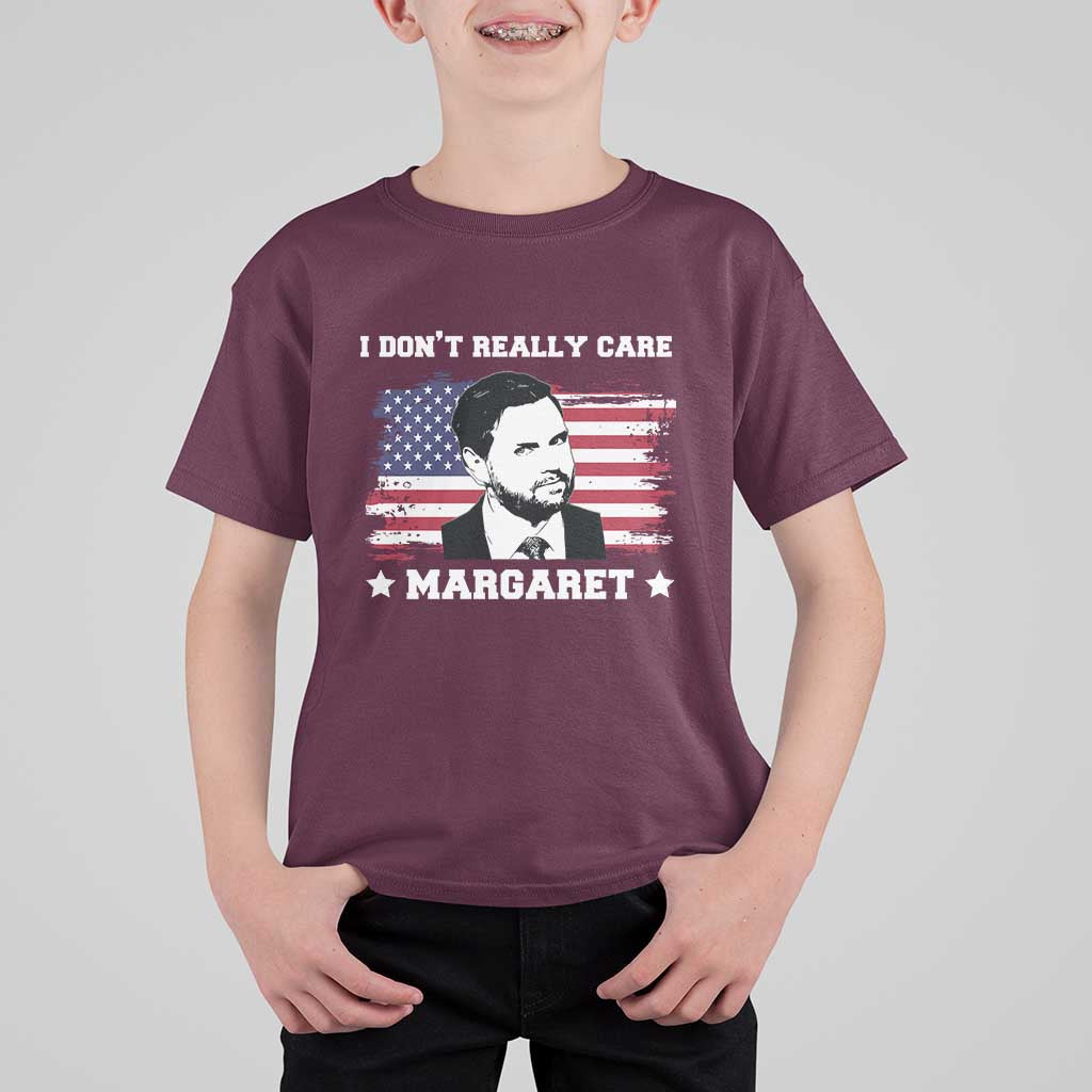 Funny JD Vance T Shirt For Kid I Don't Really Care Margaret American Flag