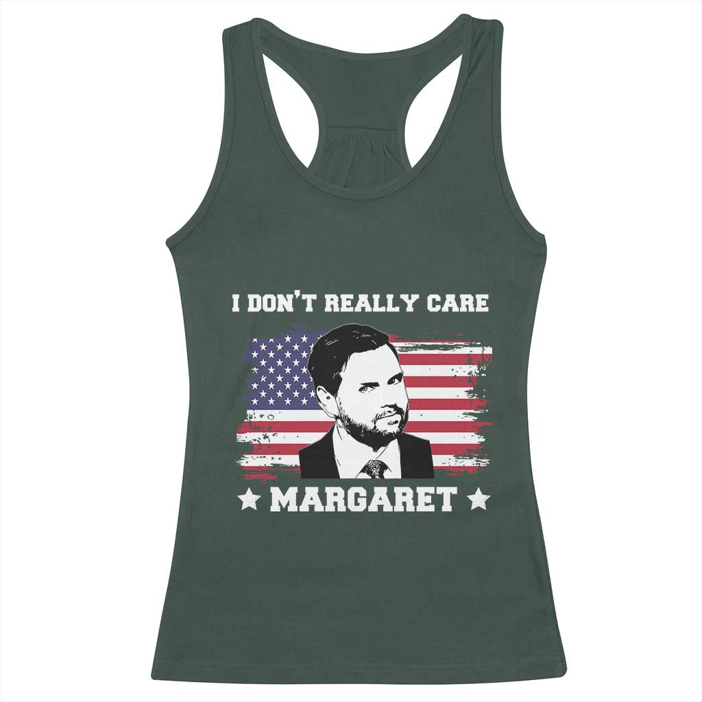 Funny JD Vance Racerback Tank Top I Don't Really Care Margaret American Flag