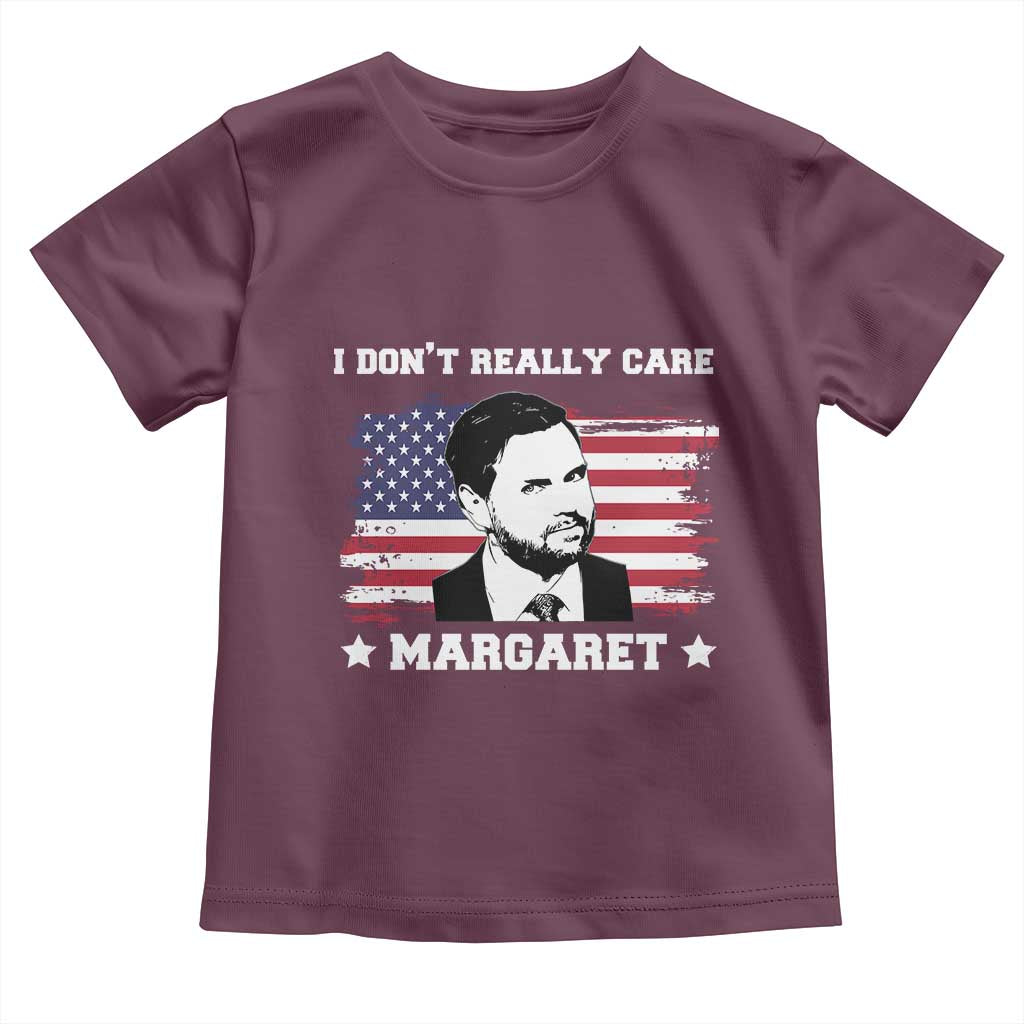 Funny JD Vance Toddler T Shirt I Don't Really Care Margaret American Flag