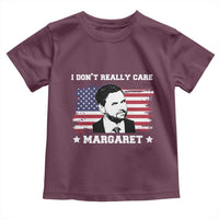 Funny JD Vance Toddler T Shirt I Don't Really Care Margaret American Flag