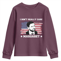 Funny JD Vance Youth Sweatshirt I Don't Really Care Margaret American Flag