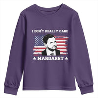 Funny JD Vance Youth Sweatshirt I Don't Really Care Margaret American Flag