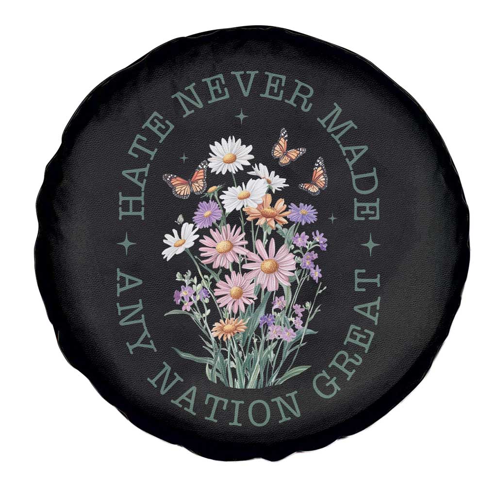 Hate Never Made Any Nation Great Spare Tire Cover Botanical Floral Butterflies Retro