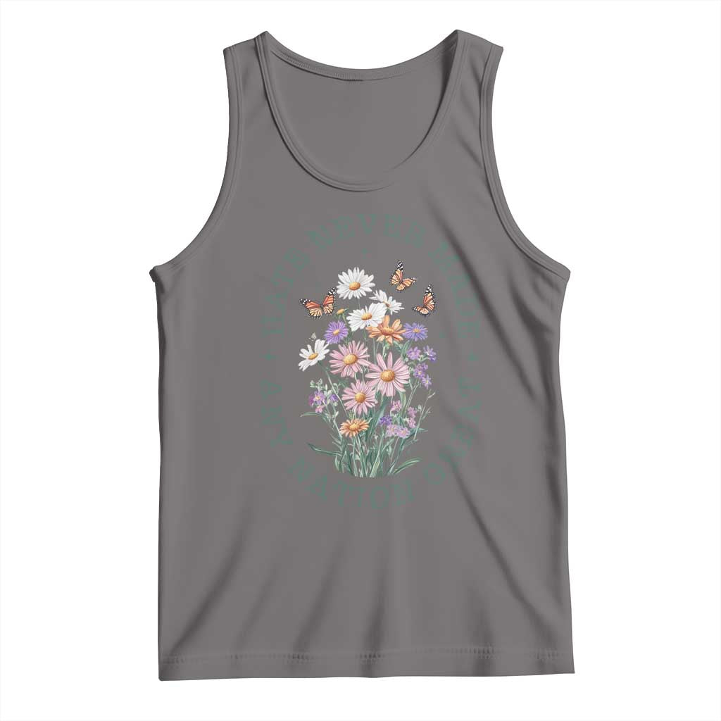 Hate Never Made Any Nation Great Tank Top Botanical Floral Butterflies Retro