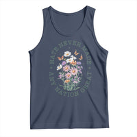 Hate Never Made Any Nation Great Tank Top Botanical Floral Butterflies Retro