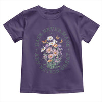Hate Never Made Any Nation Great Toddler T Shirt Botanical Floral Butterflies Retro