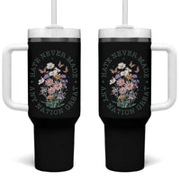 Hate Never Made Any Nation Great Tumbler With Handle Botanical Floral Butterflies Retro