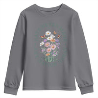 Hate Never Made Any Nation Great Youth Sweatshirt Botanical Floral Butterflies Retro