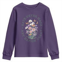 Hate Never Made Any Nation Great Youth Sweatshirt Botanical Floral Butterflies Retro