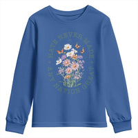 Hate Never Made Any Nation Great Youth Sweatshirt Botanical Floral Butterflies Retro