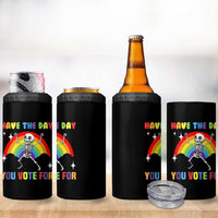 Sarcastic Skeleton 4 in 1 Can Cooler Tumbler Have The Day You Voted For