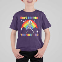 Sarcastic Skeleton T Shirt For Kid Have The Day You Voted For