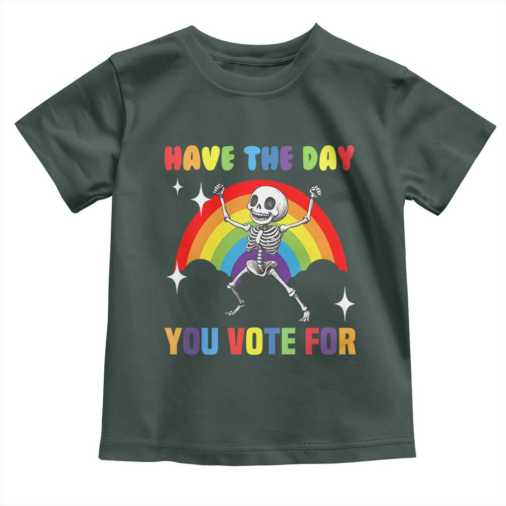 Sarcastic Skeleton Toddler T Shirt Have The Day You Voted For
