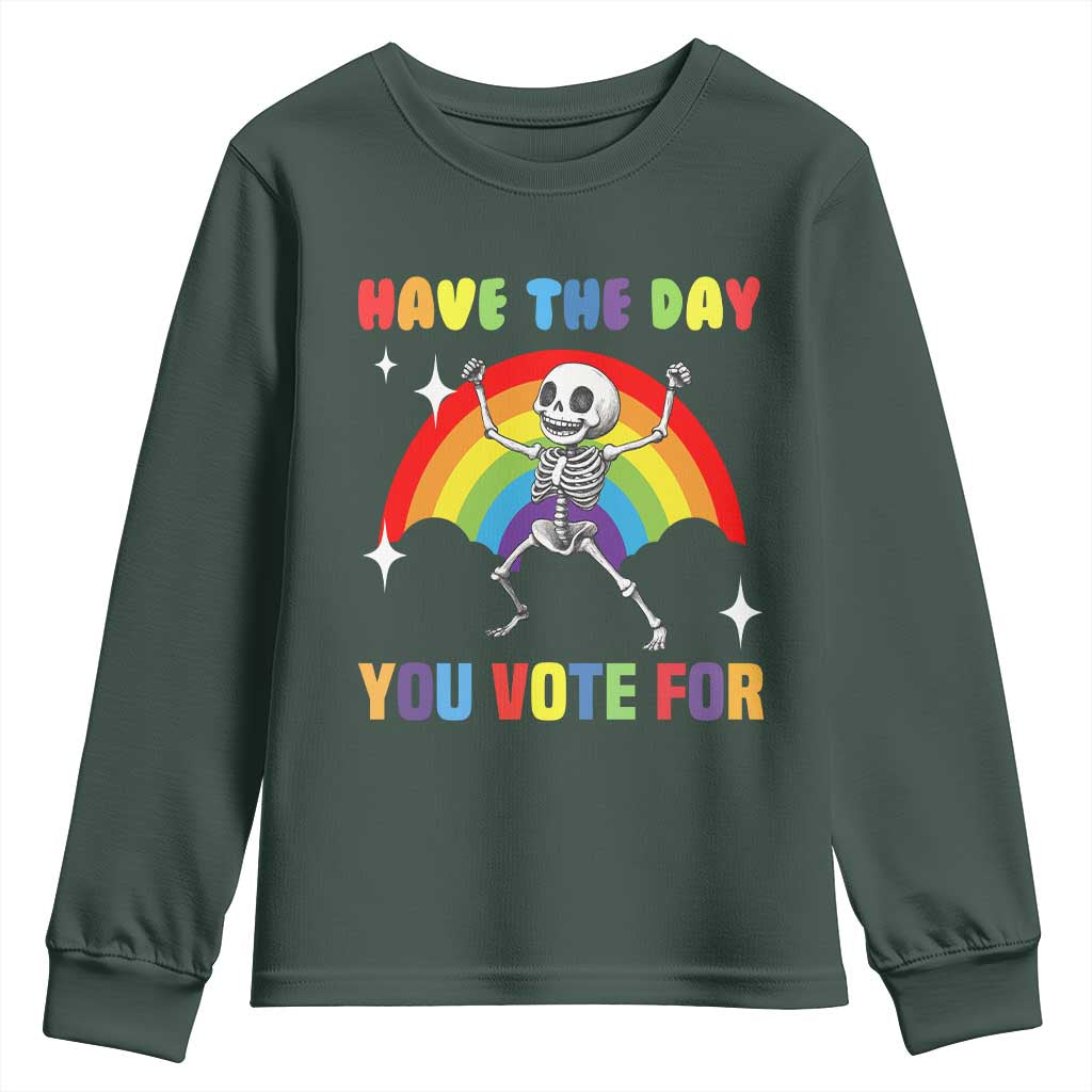 Sarcastic Skeleton Youth Sweatshirt Have The Day You Voted For
