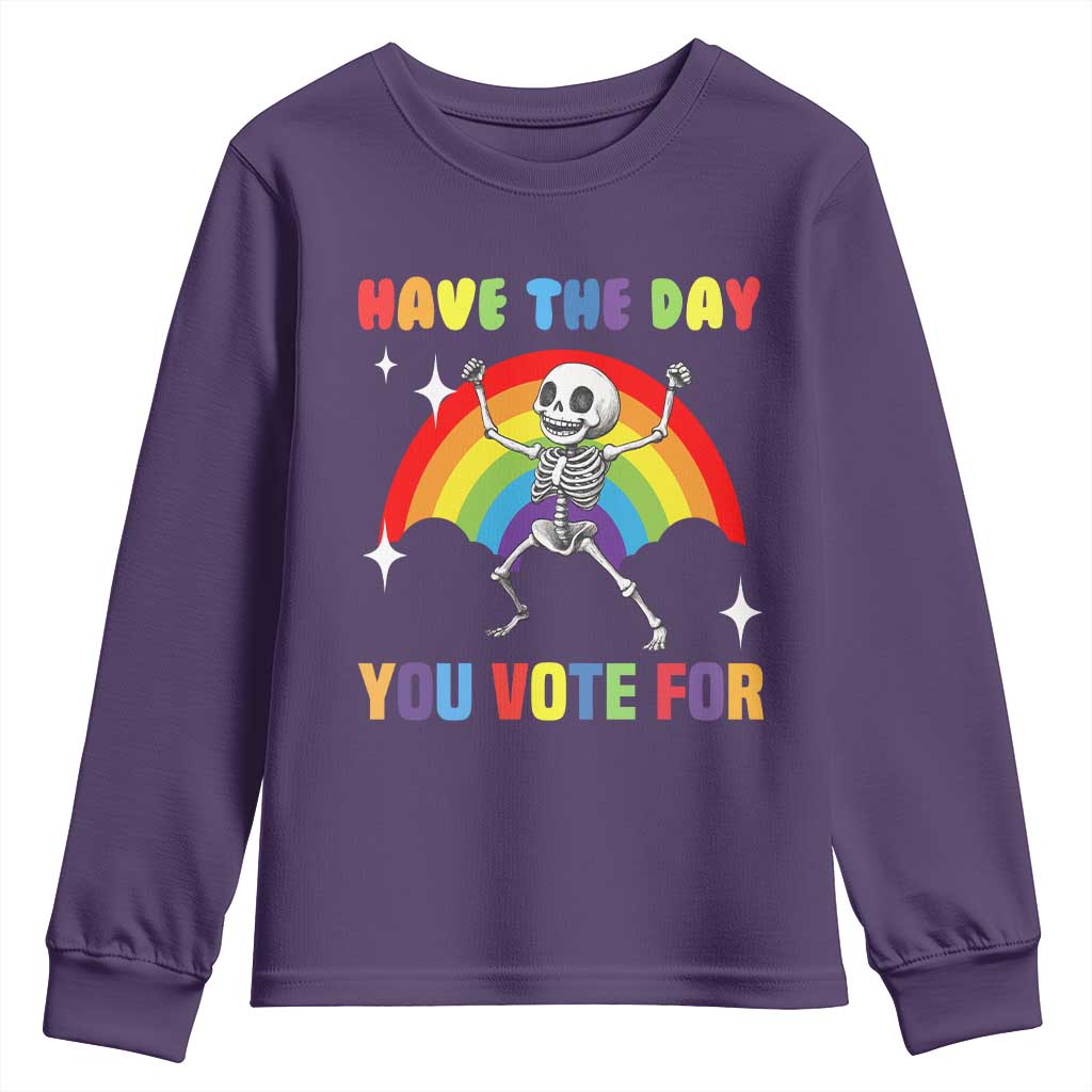 Sarcastic Skeleton Youth Sweatshirt Have The Day You Voted For