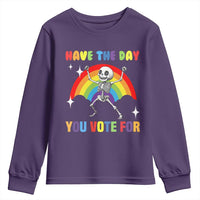 Sarcastic Skeleton Youth Sweatshirt Have The Day You Voted For