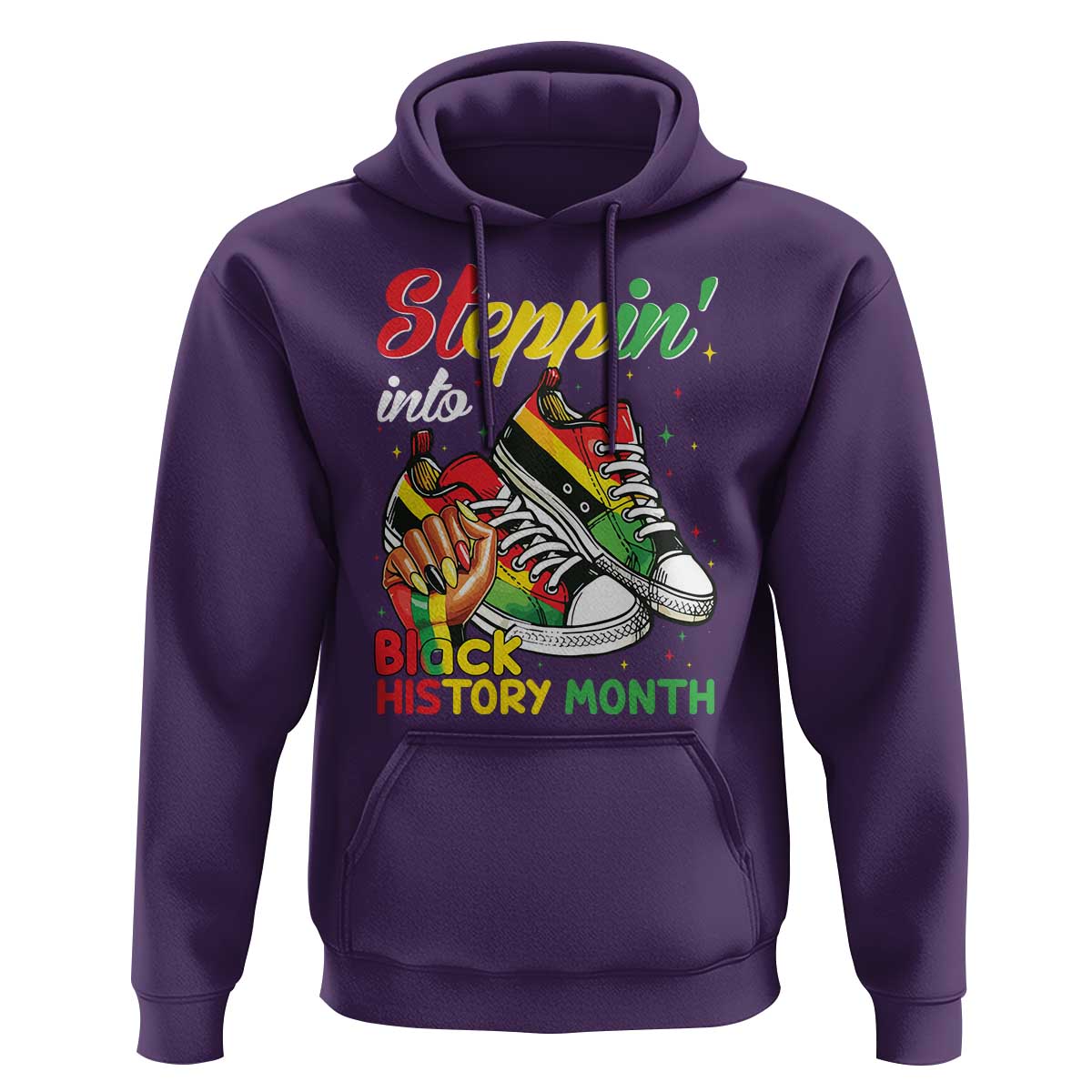 Stepping Into Black History Month Hoodie Black Girls Sneakers