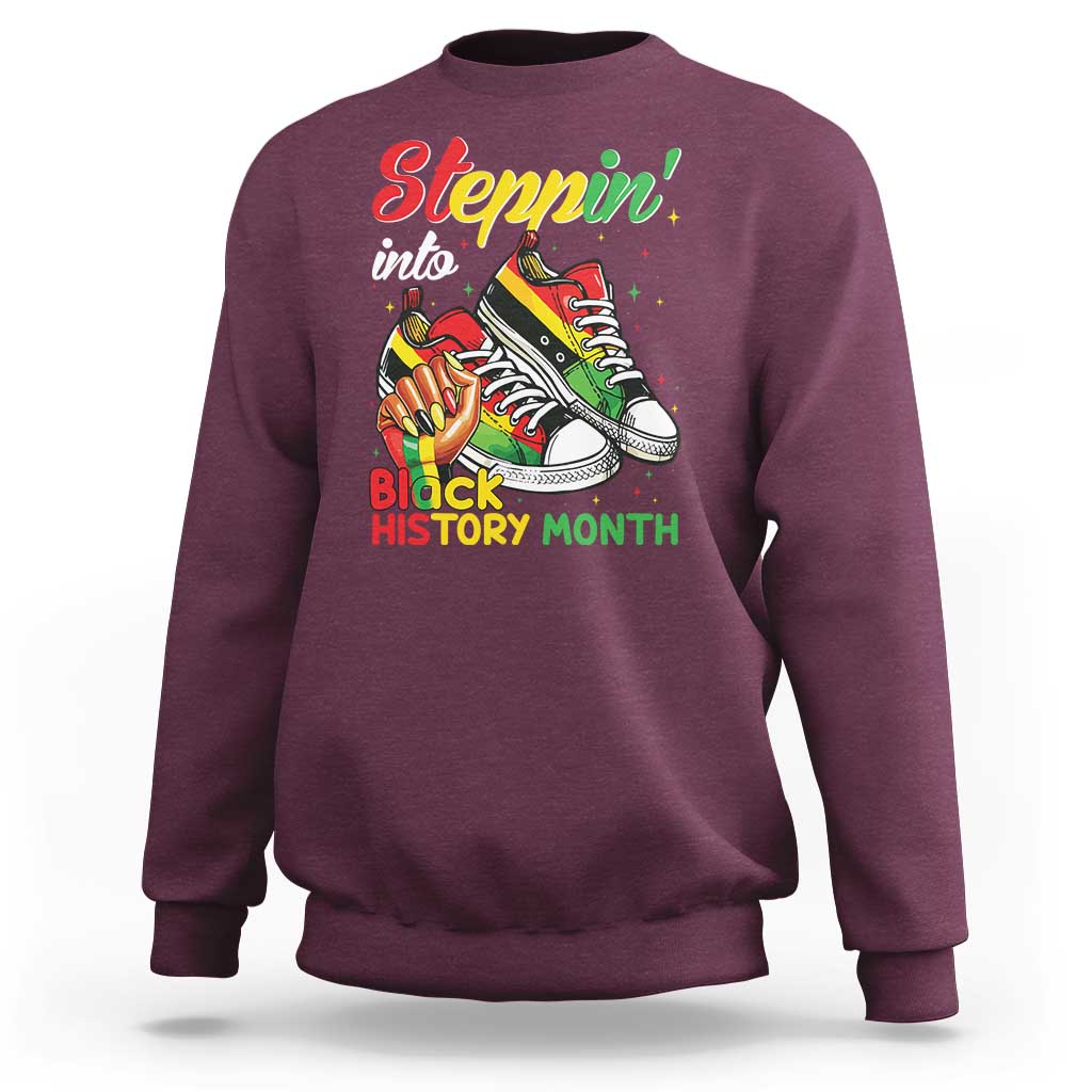 Stepping Into Black History Month Sweatshirt Black Girls Sneakers
