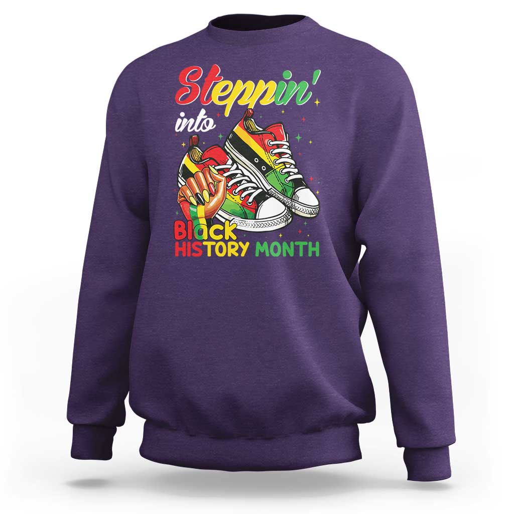 Stepping Into Black History Month Sweatshirt Black Girls Sneakers