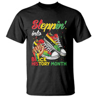 Stepping Into Black History Month T Shirt Black Girls Sneakers