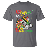 Stepping Into Black History Month T Shirt Black Girls Sneakers