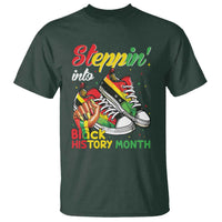 Stepping Into Black History Month T Shirt Black Girls Sneakers