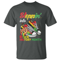Stepping Into Black History Month T Shirt Black Girls Sneakers