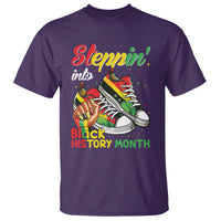 Stepping Into Black History Month T Shirt Black Girls Sneakers