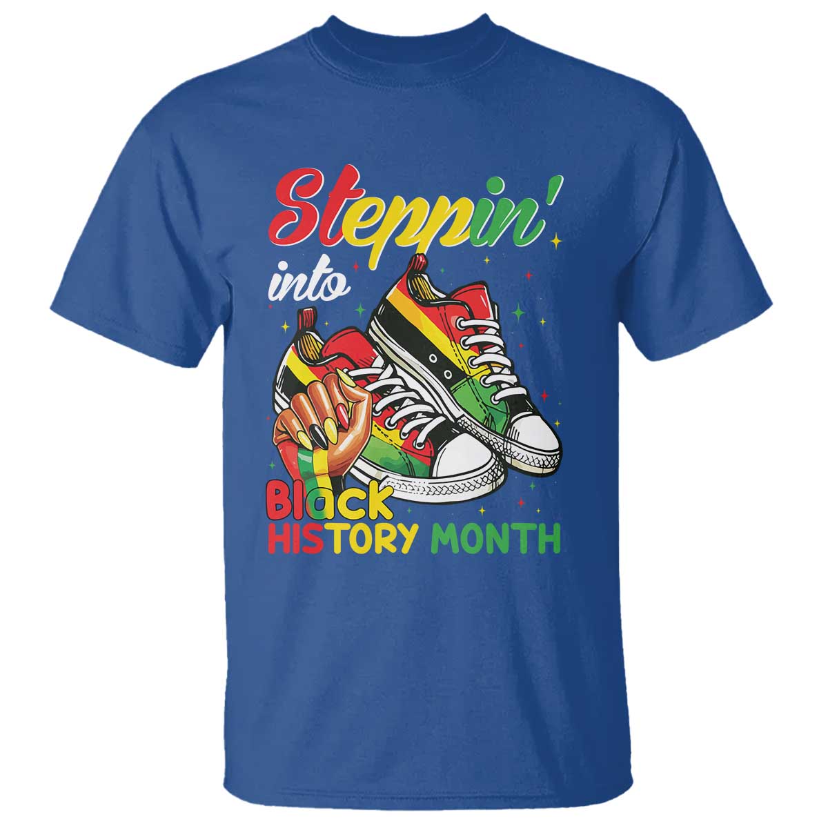 Stepping Into Black History Month T Shirt Black Girls Sneakers