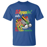 Stepping Into Black History Month T Shirt Black Girls Sneakers