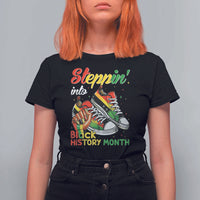 Stepping Into Black History Month T Shirt For Women Black Girls Sneakers