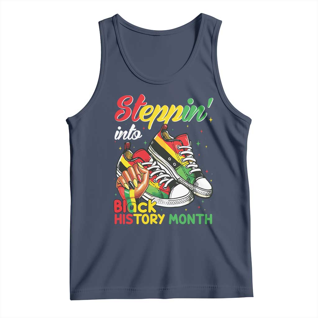 Stepping Into Black History Month Tank Top Black Girls Sneakers