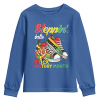 Stepping Into Black History Month Youth Sweatshirt Black Girls Sneakers