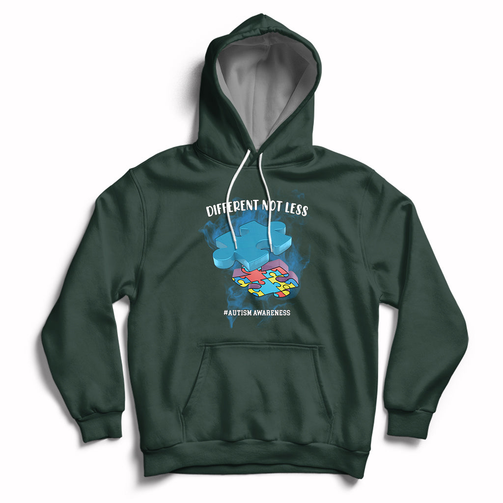 Autism Awareness Different Not Less Support Autism Spectrum Hoodie - Wonder Print Shop
